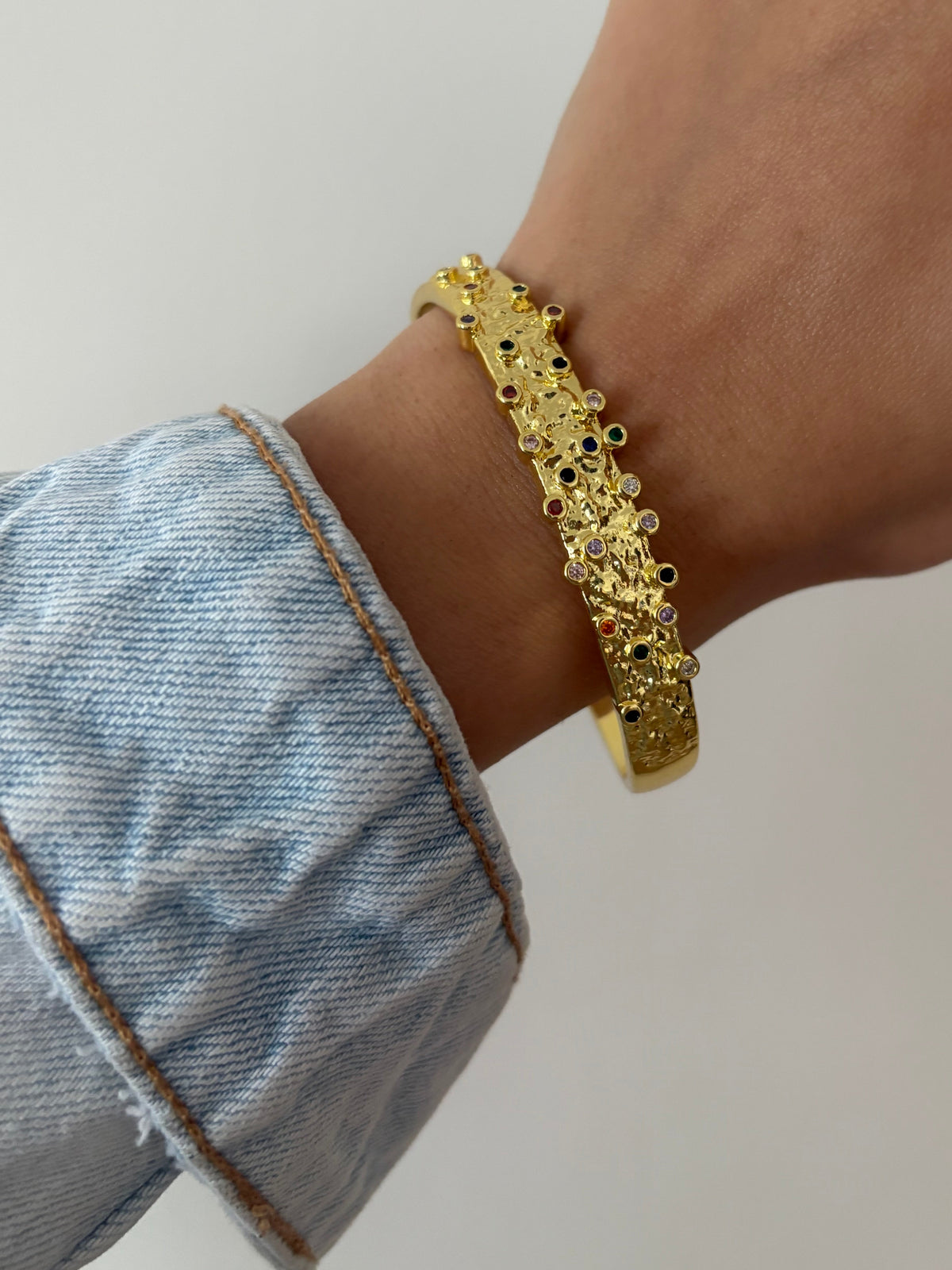 Textured Gold Cuff Bracelet