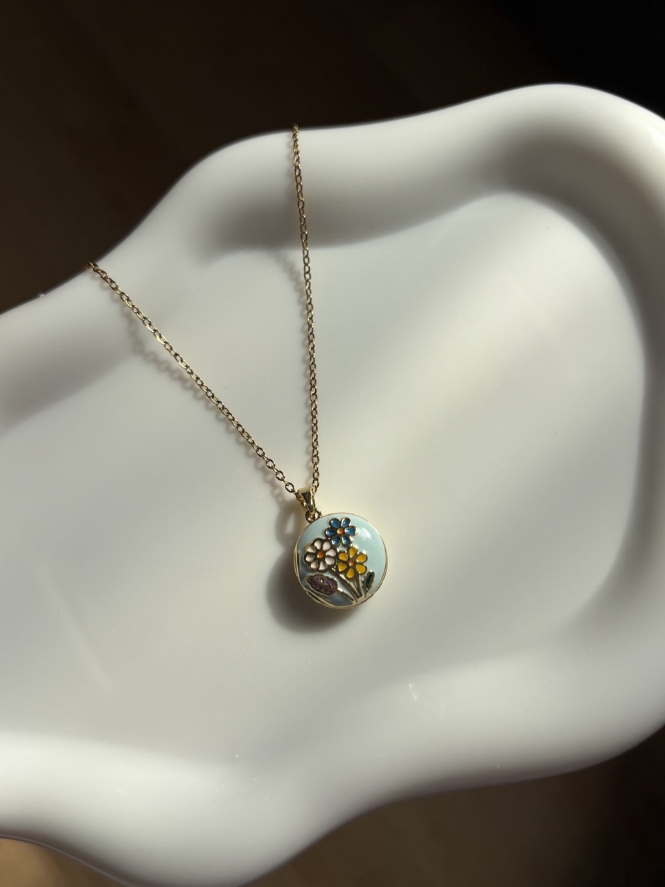 Floral Enamel Necklace