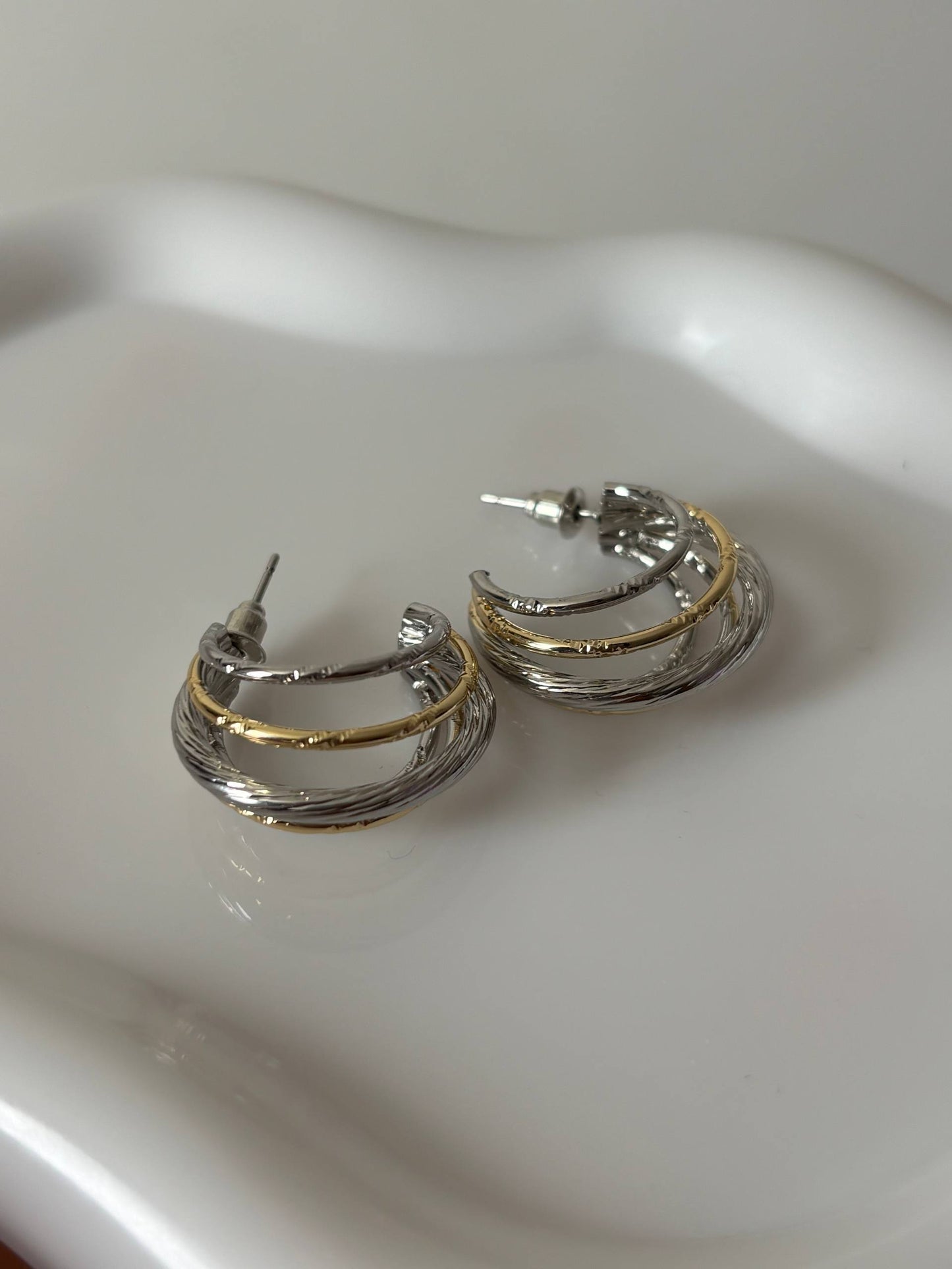 Mixed Metal Layered Hoops