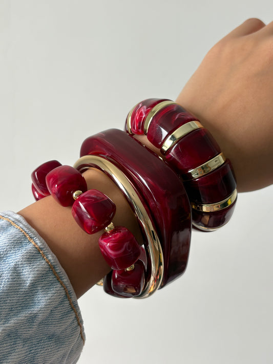 Burgundy bangle set