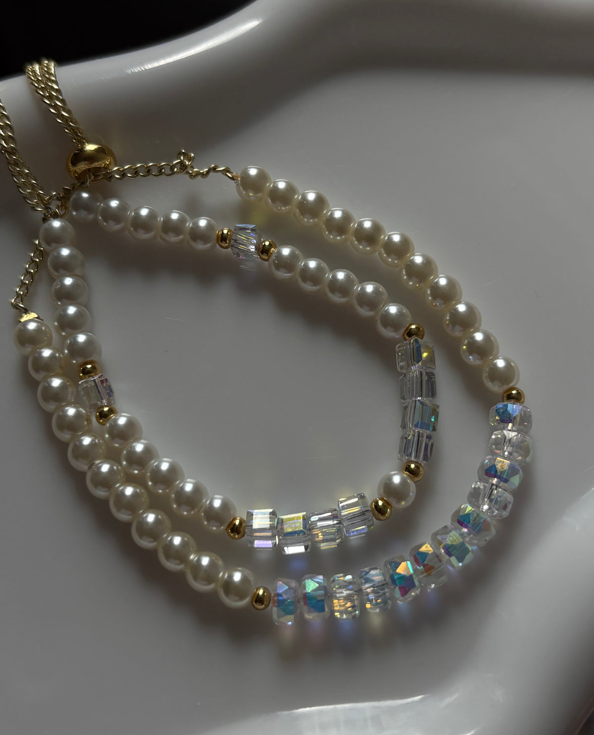 Pearl Crystal Bracelet Set