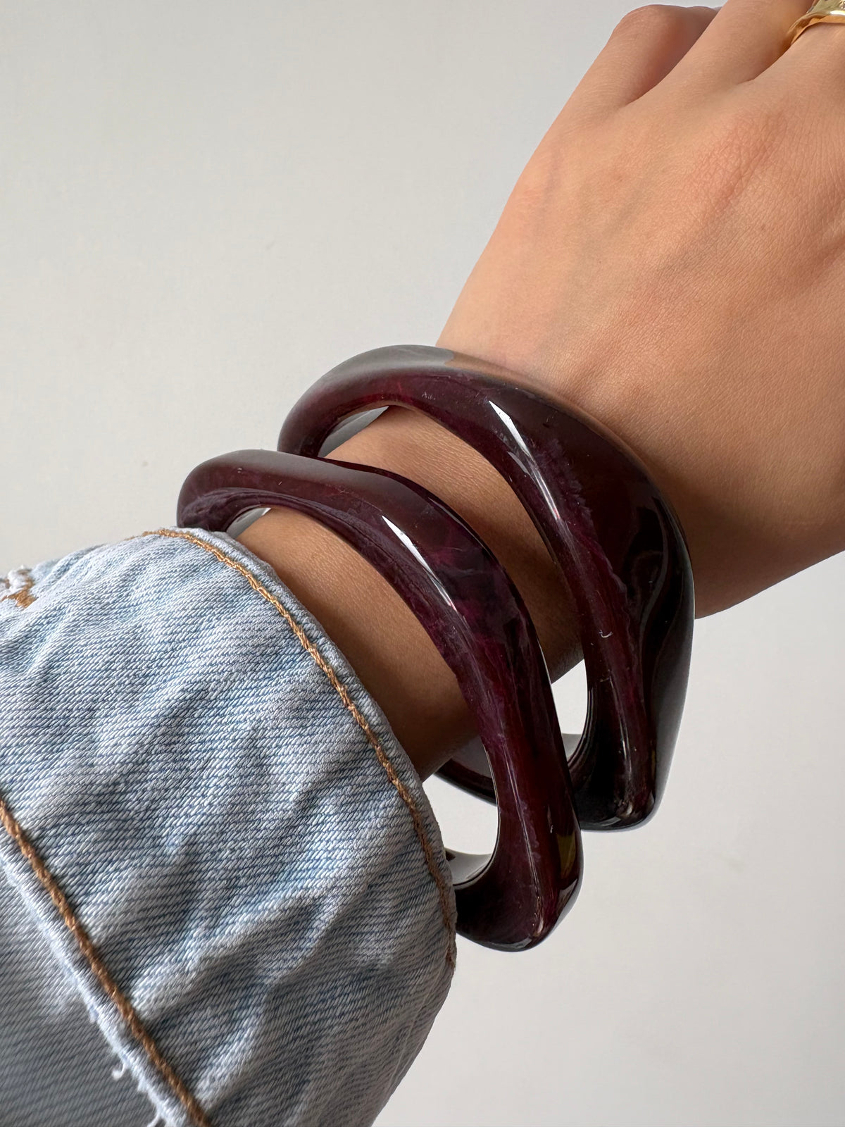 Marbled Resin Bangle Set