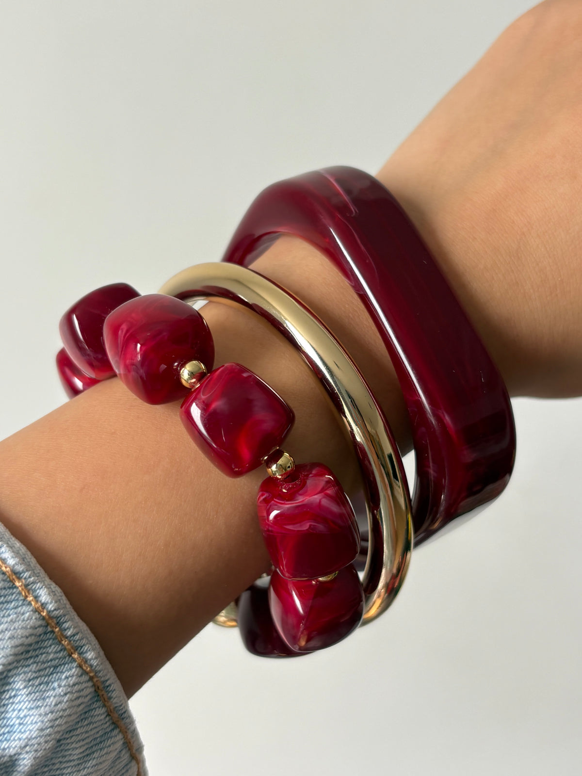 Burgundy bangle set