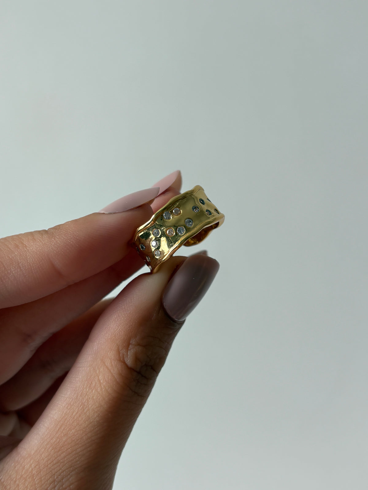 Gold Band Ring with Stones