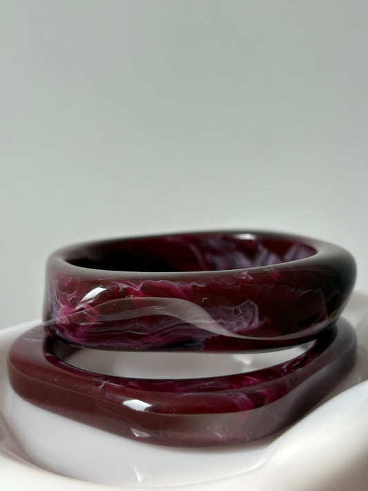 Marbled Resin Bangle Set