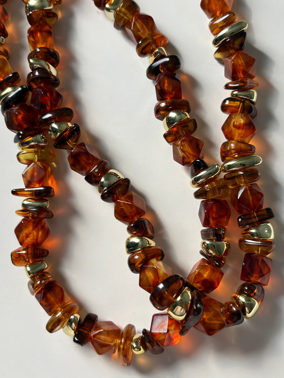 Amber & Gold Faceted Statement Necklace