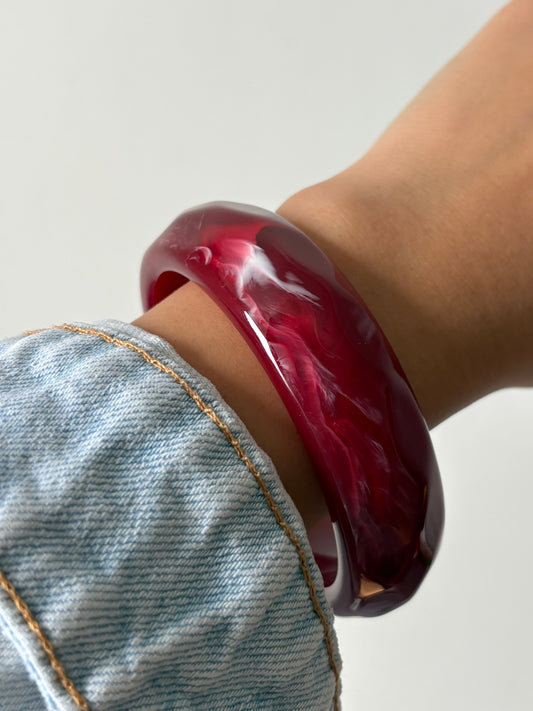 Acrylic burgundy bangle
