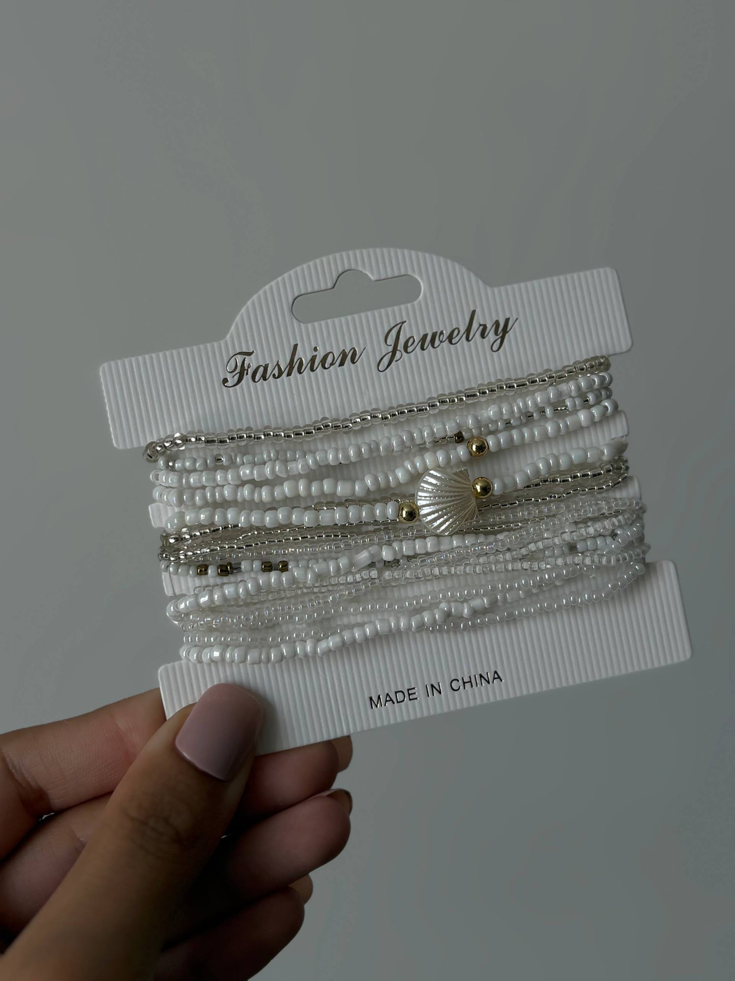 Seashell Beaded Bracelet Stack