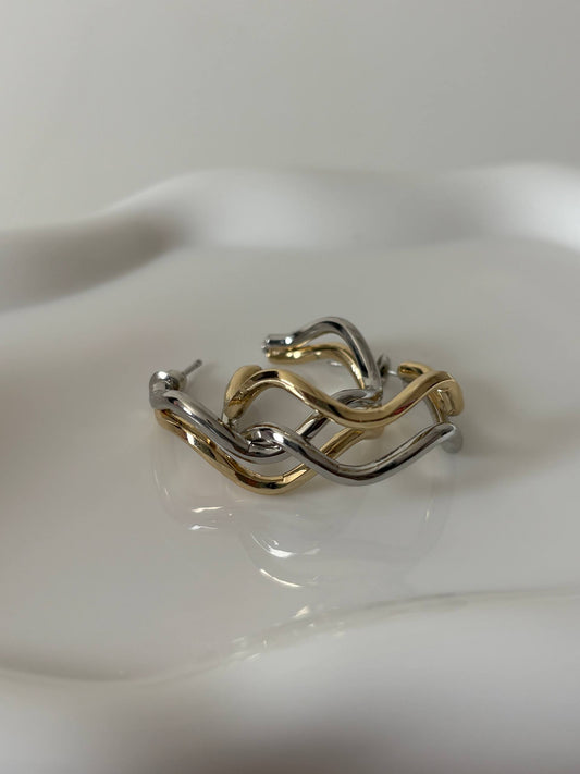 Wave Hoop Earrings