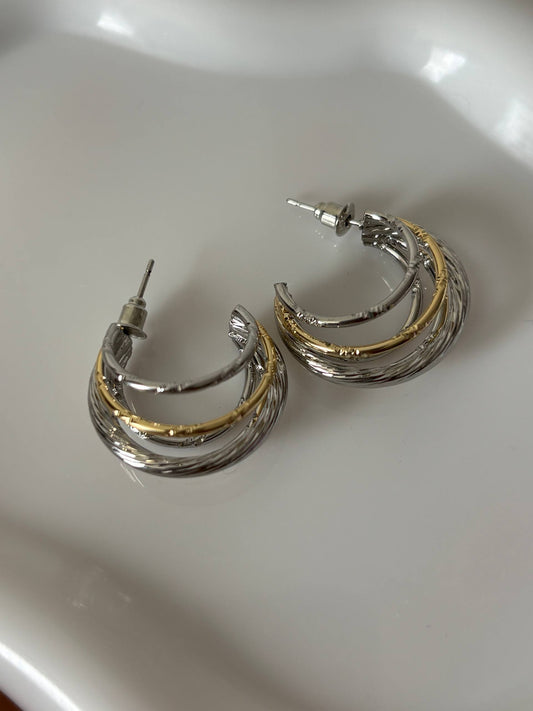 Mixed Metal Layered Hoops
