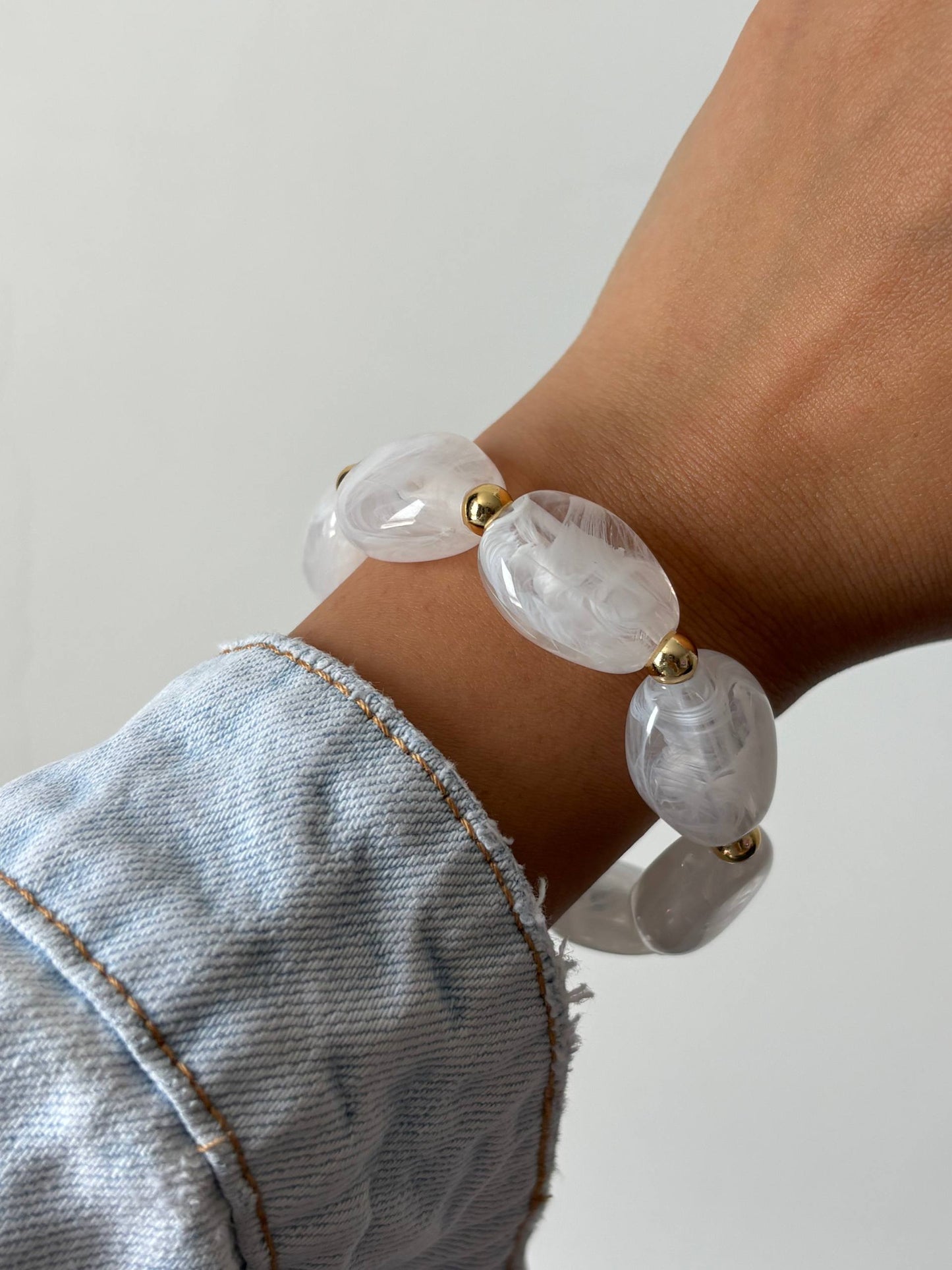 Cloud Stone Beaded Bracelet