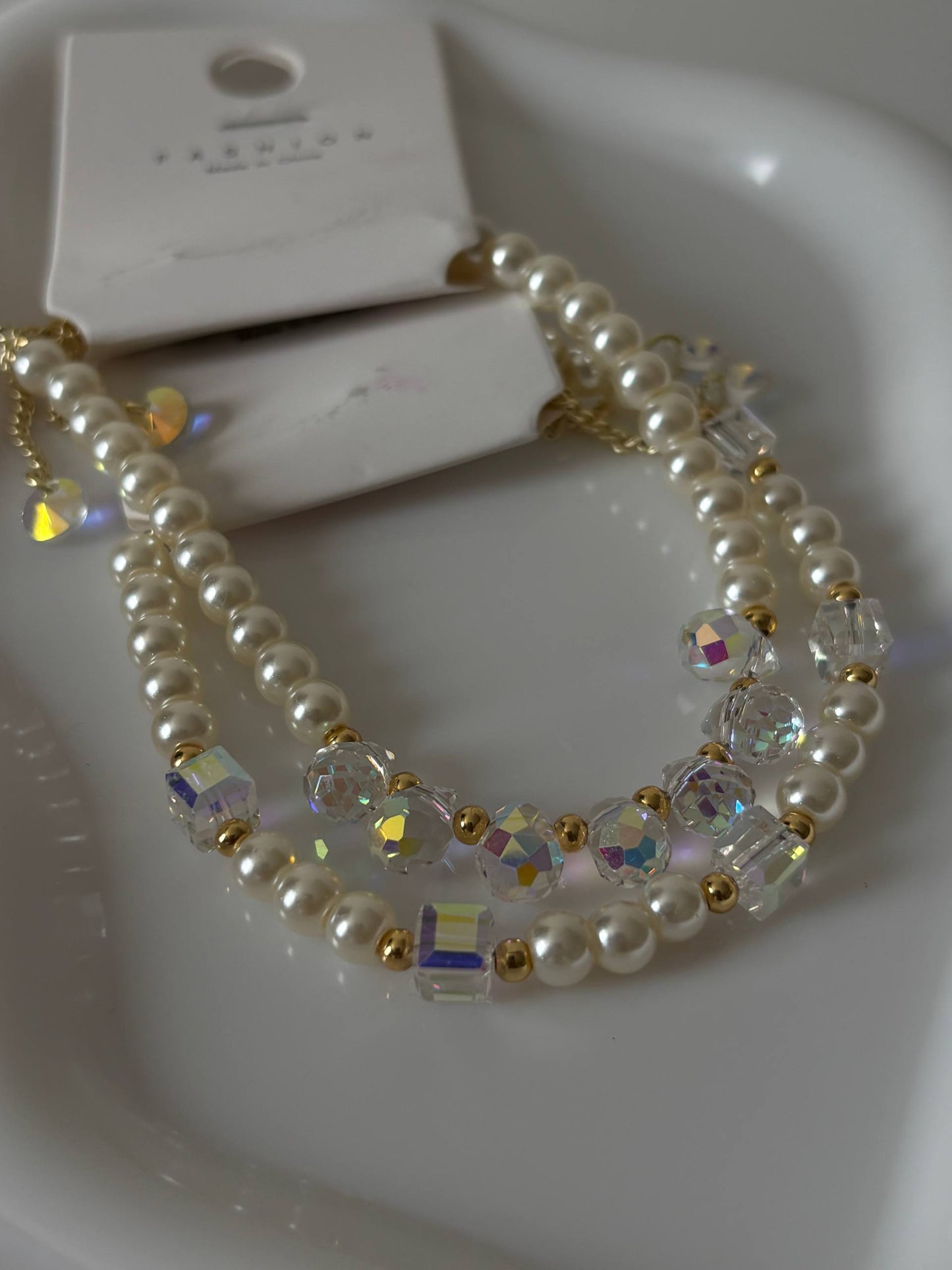 Pearl Crystal Bracelet Set
