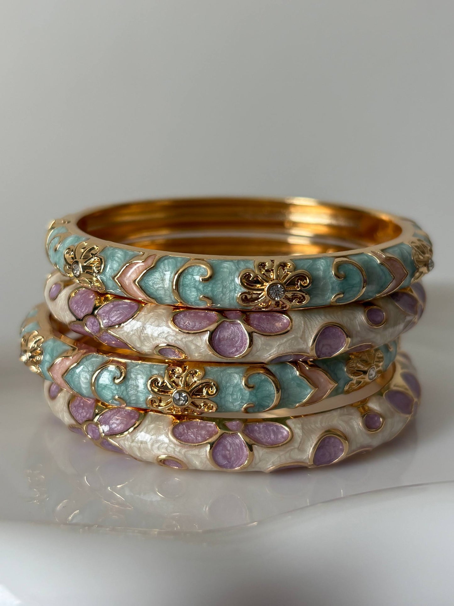 Floral Enamel Bangle