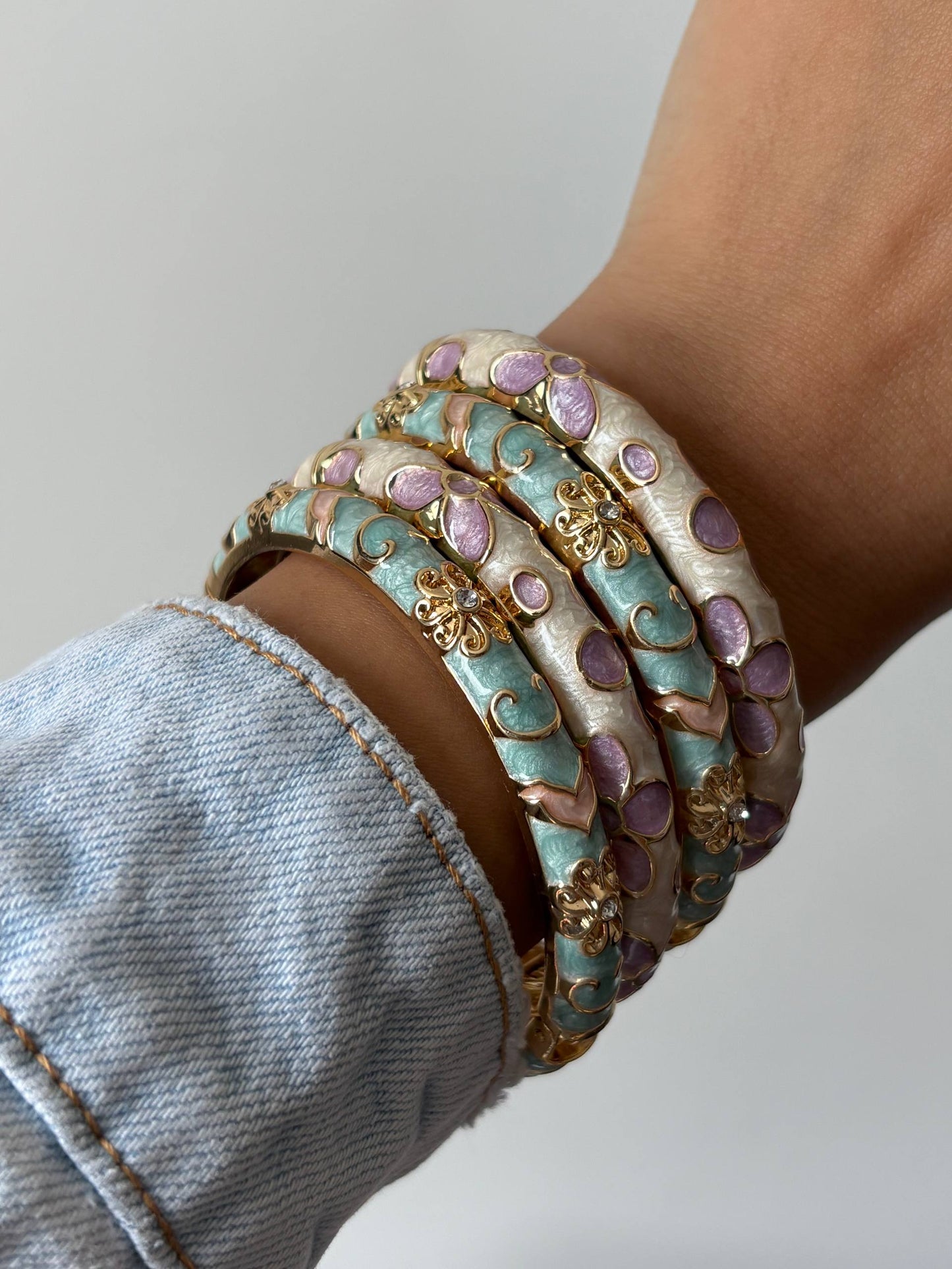 Floral Enamel Bangle