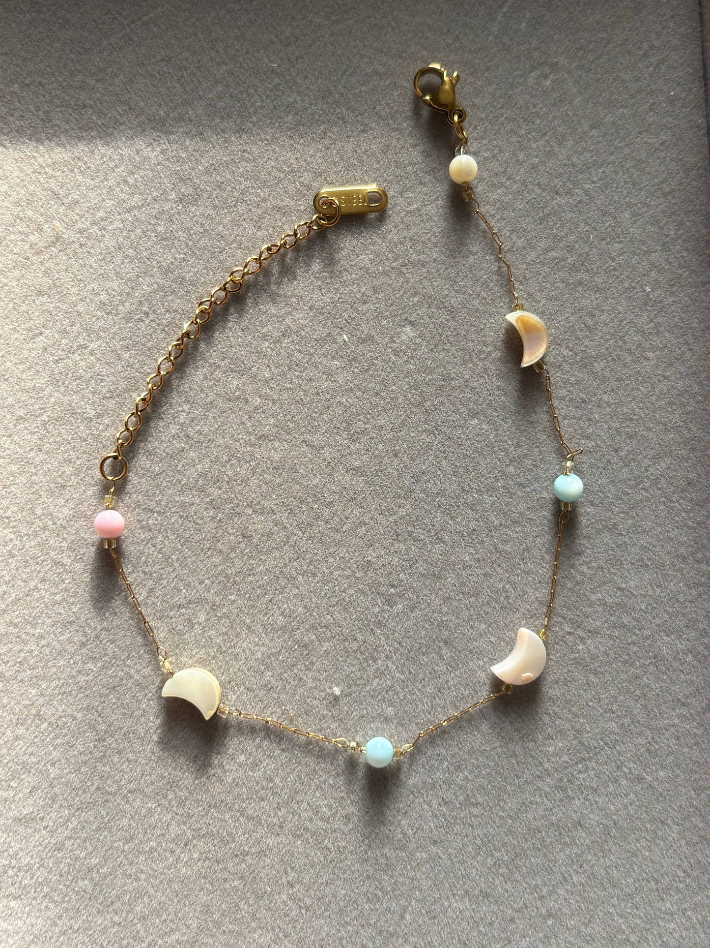 Pastel Moon Charm Bracelet