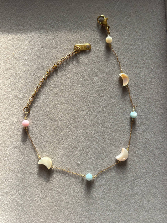Pastel Moon Charm Bracelet