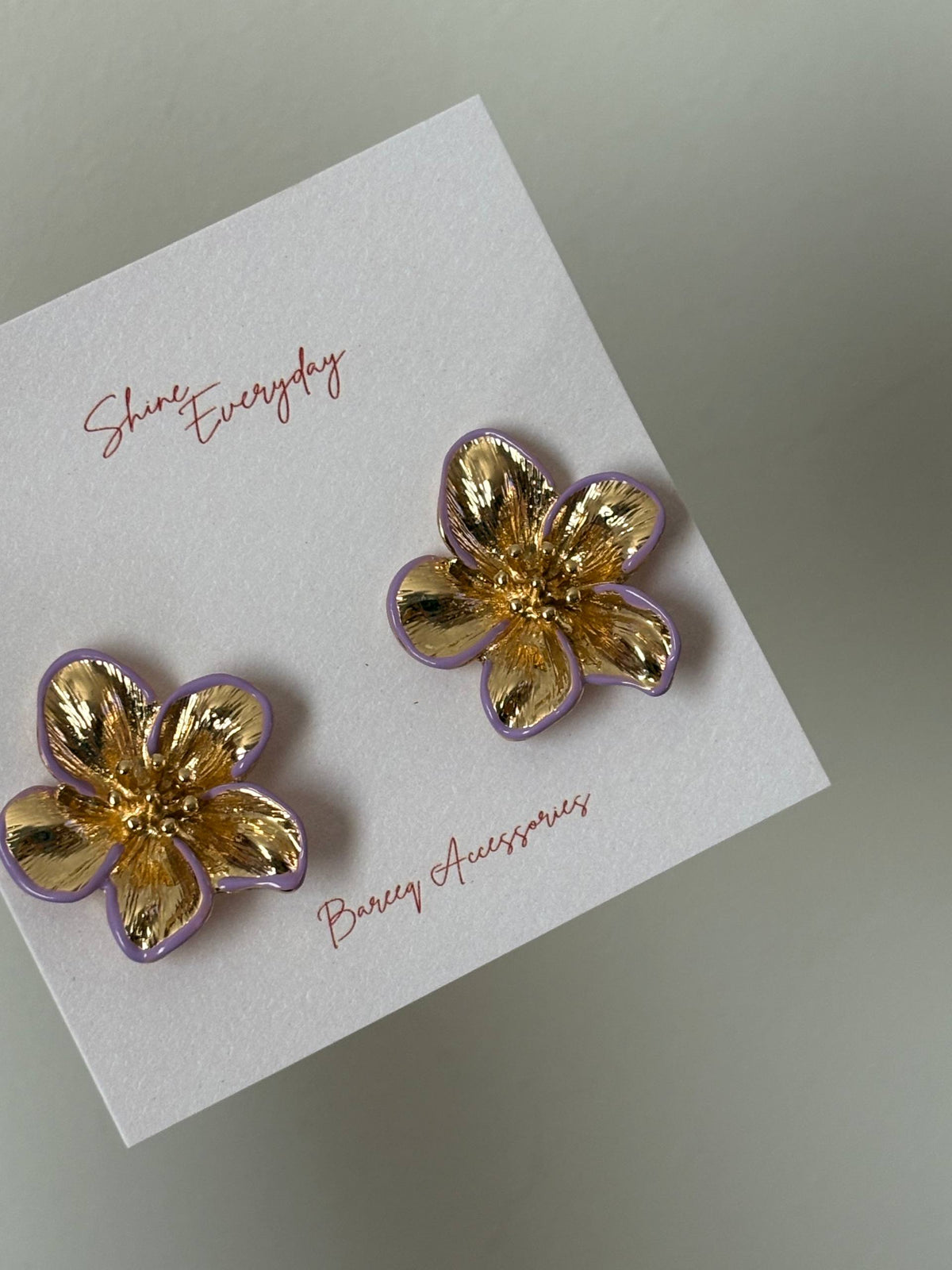 Gold Flower Statement Earrings