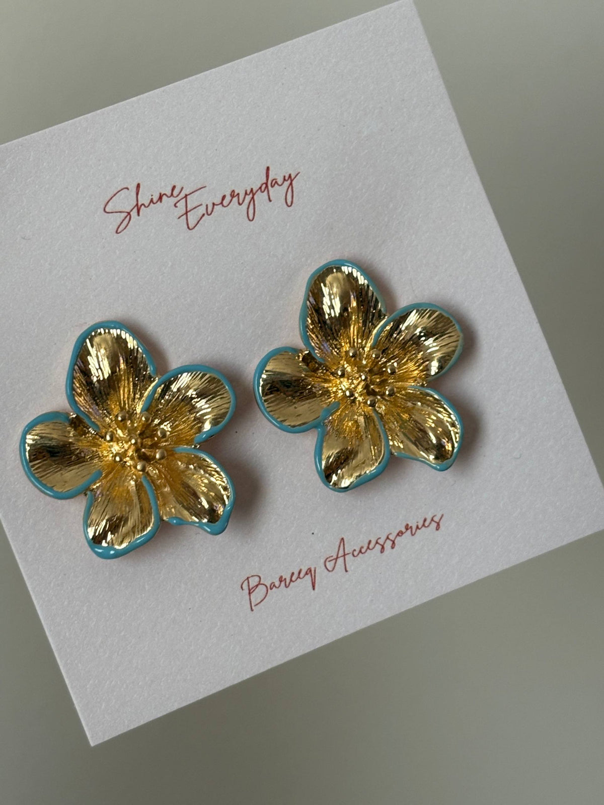 Gold Flower Statement Earrings